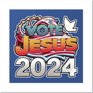 Vote Jesus 2024 - Dove Stars Design Posters and Art